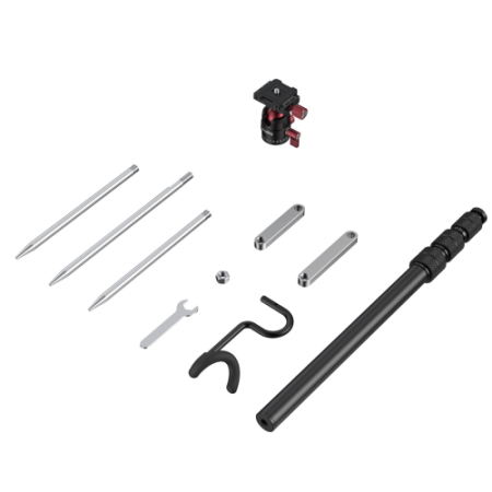 SmallRig 6397 - monopod z trzema kołkami i panoramiczną głowicą kulową - zawartość zestawu